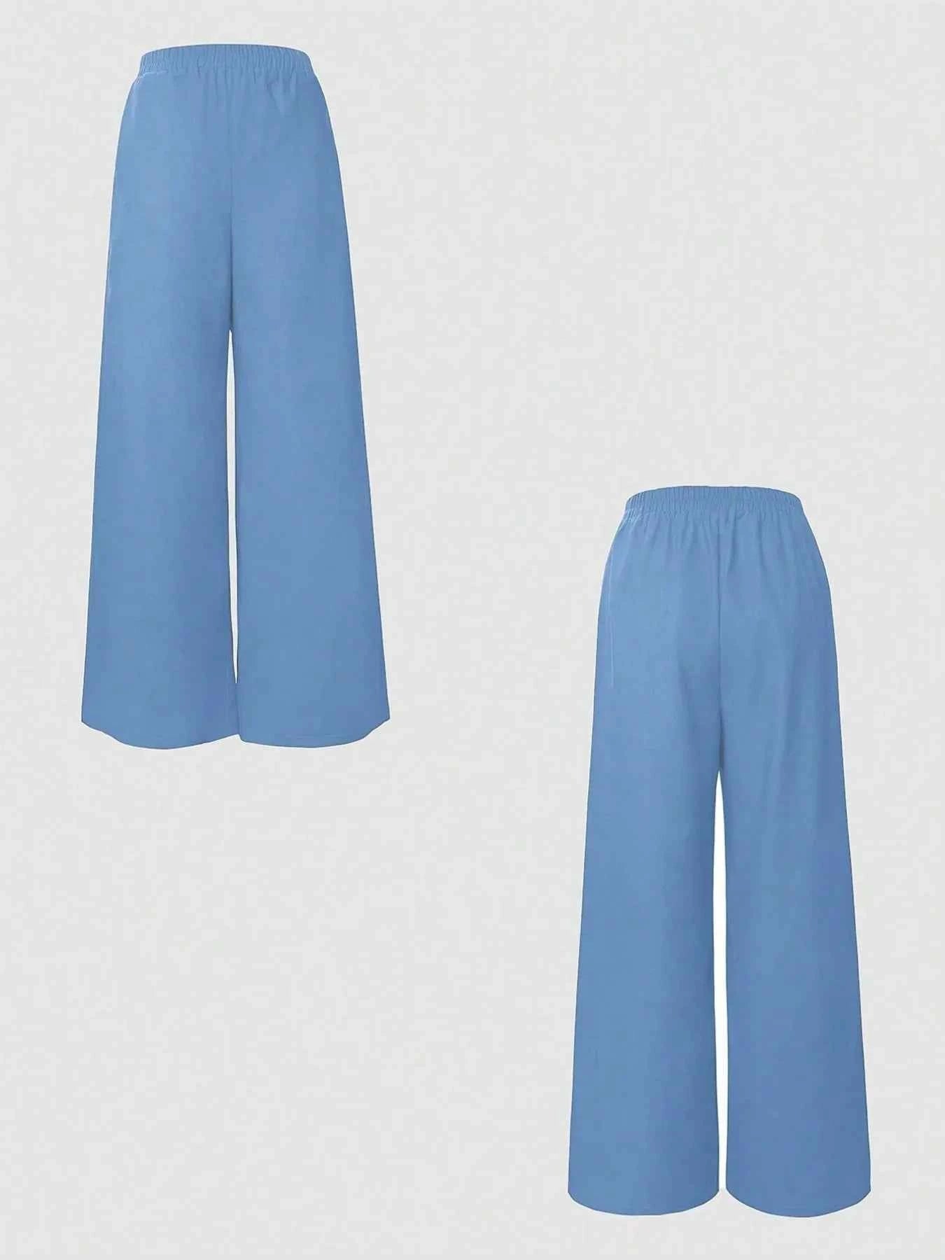 One Button Sleeveless Top and Pants Set
