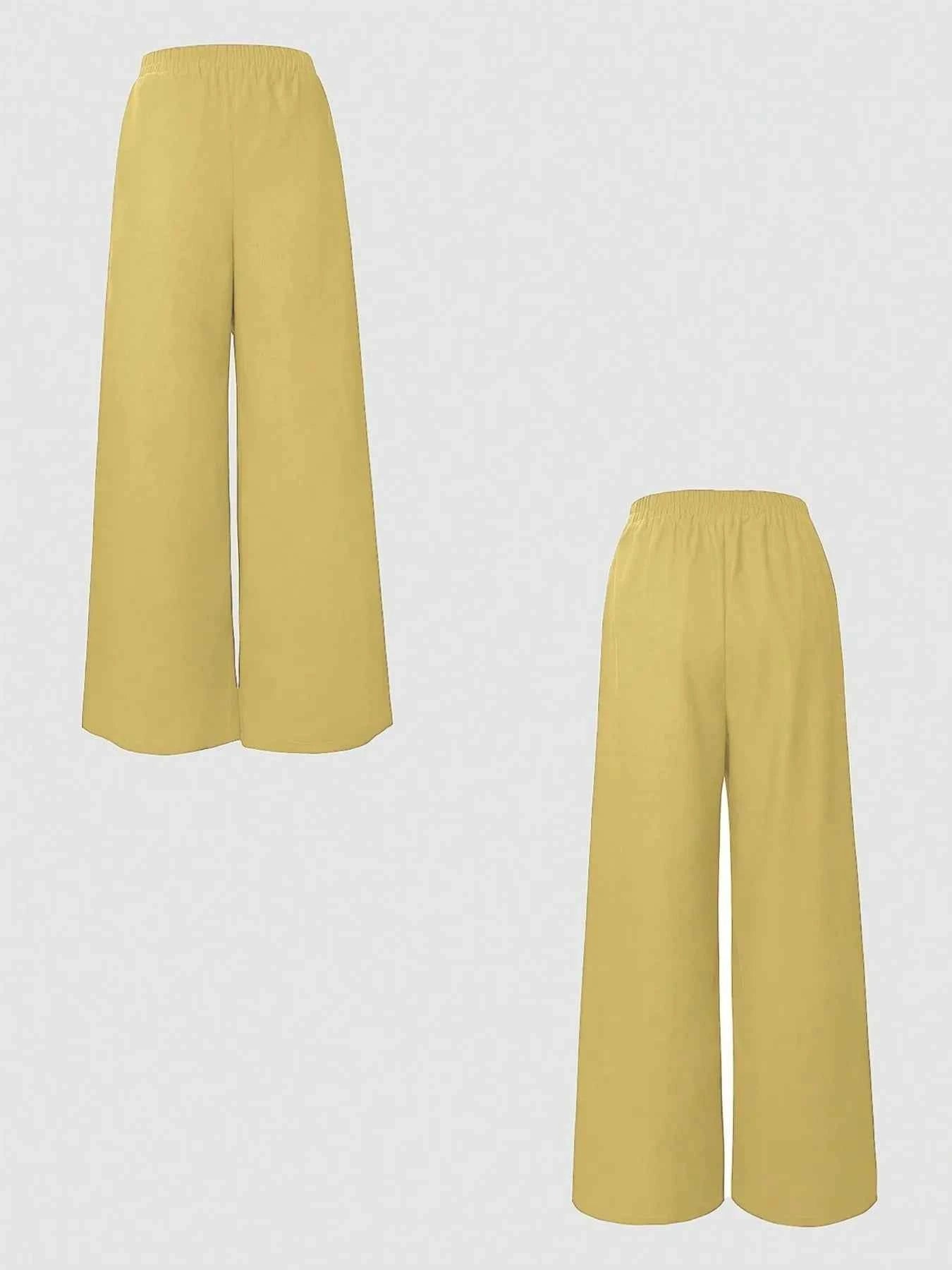 One Button Sleeveless Top and Pants Set