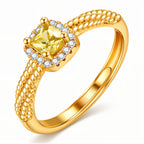 Golden Crystal Gold Plated Stainless Steel Ring - Nine2Nine