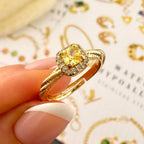 Golden Crystal Gold Plated Stainless Steel Ring - Nine2Nine