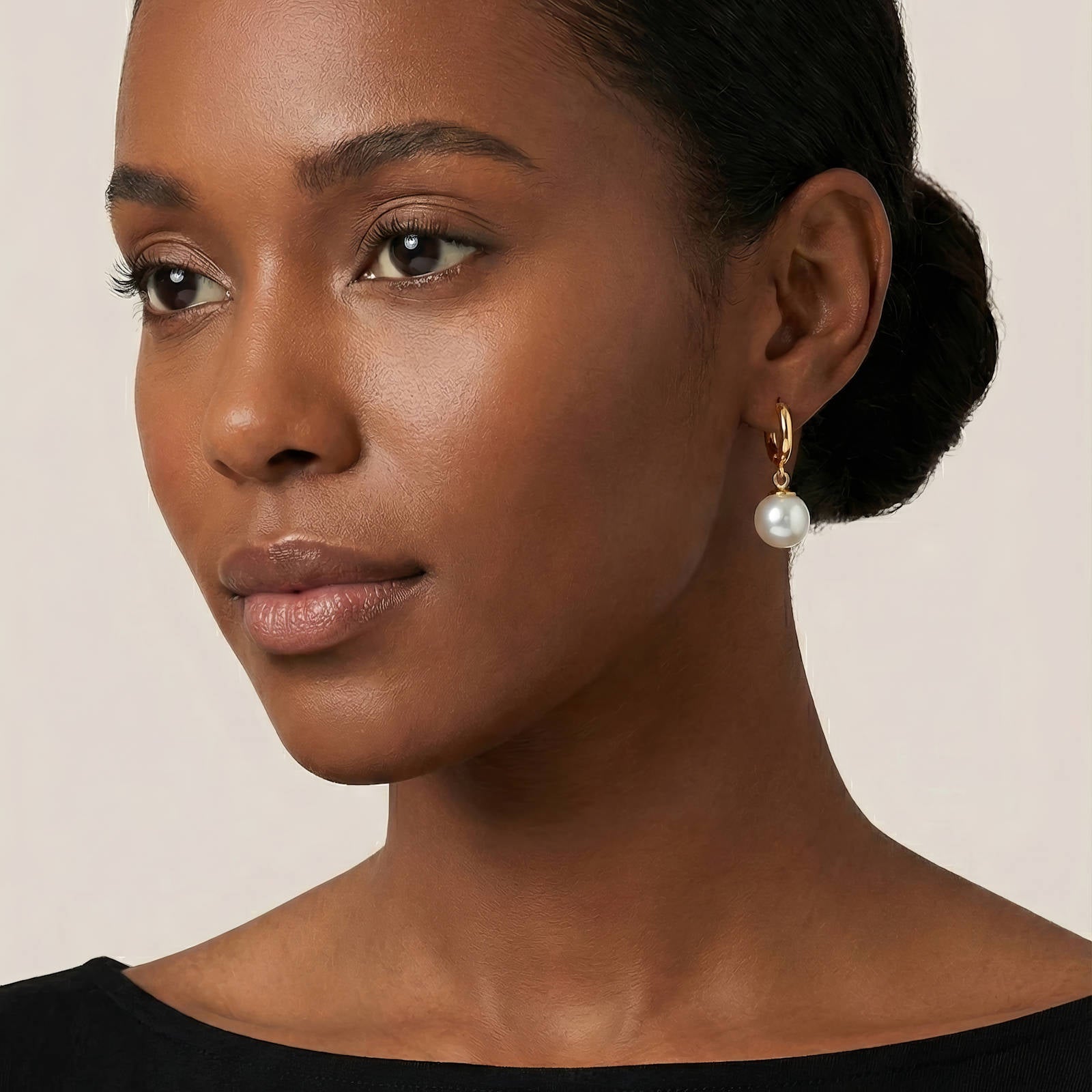 Pearl Imitation Gold Plated Stainless Steel Earrings - Nine2Nine