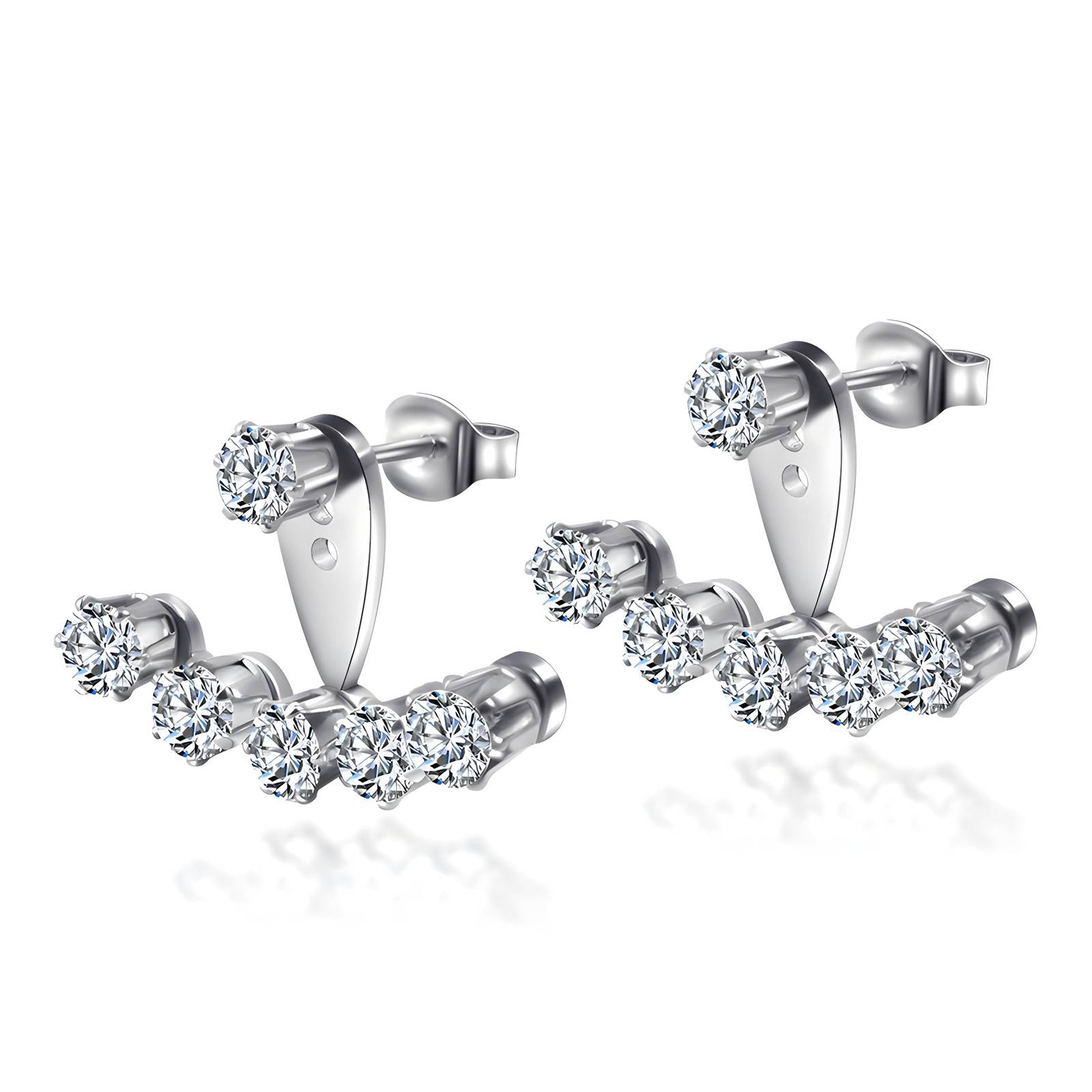 Cubic Zirconia Stainless Steel Earrings - Nine2Nine
