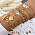 Evil Eye Gold Plated Stainless Steel Bracelet - Nine2Nine
