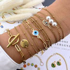 Evil Eye Gold Plated Stainless Steel Bracelet - Nine2Nine