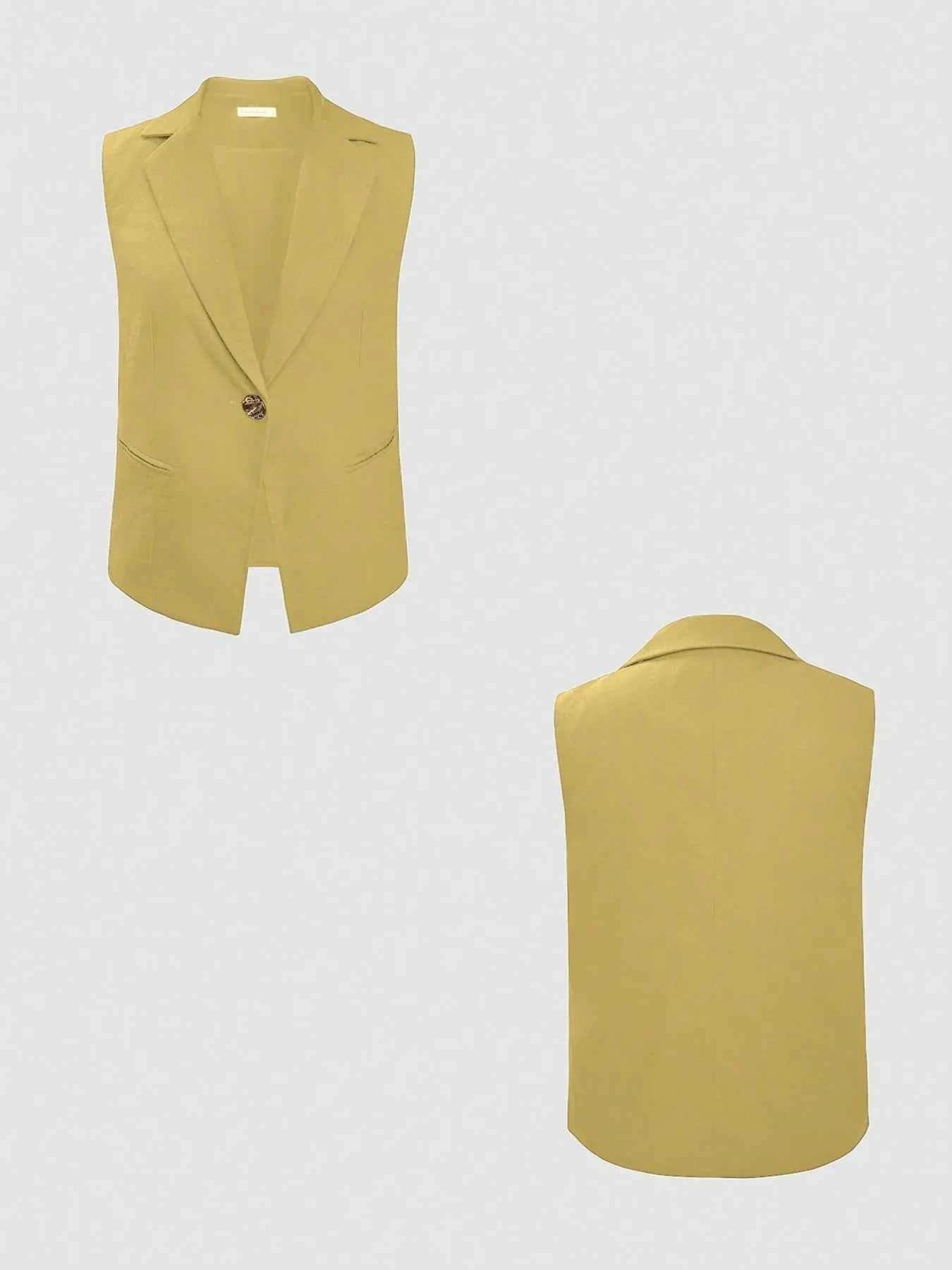 One Button Sleeveless Top and Pants Set