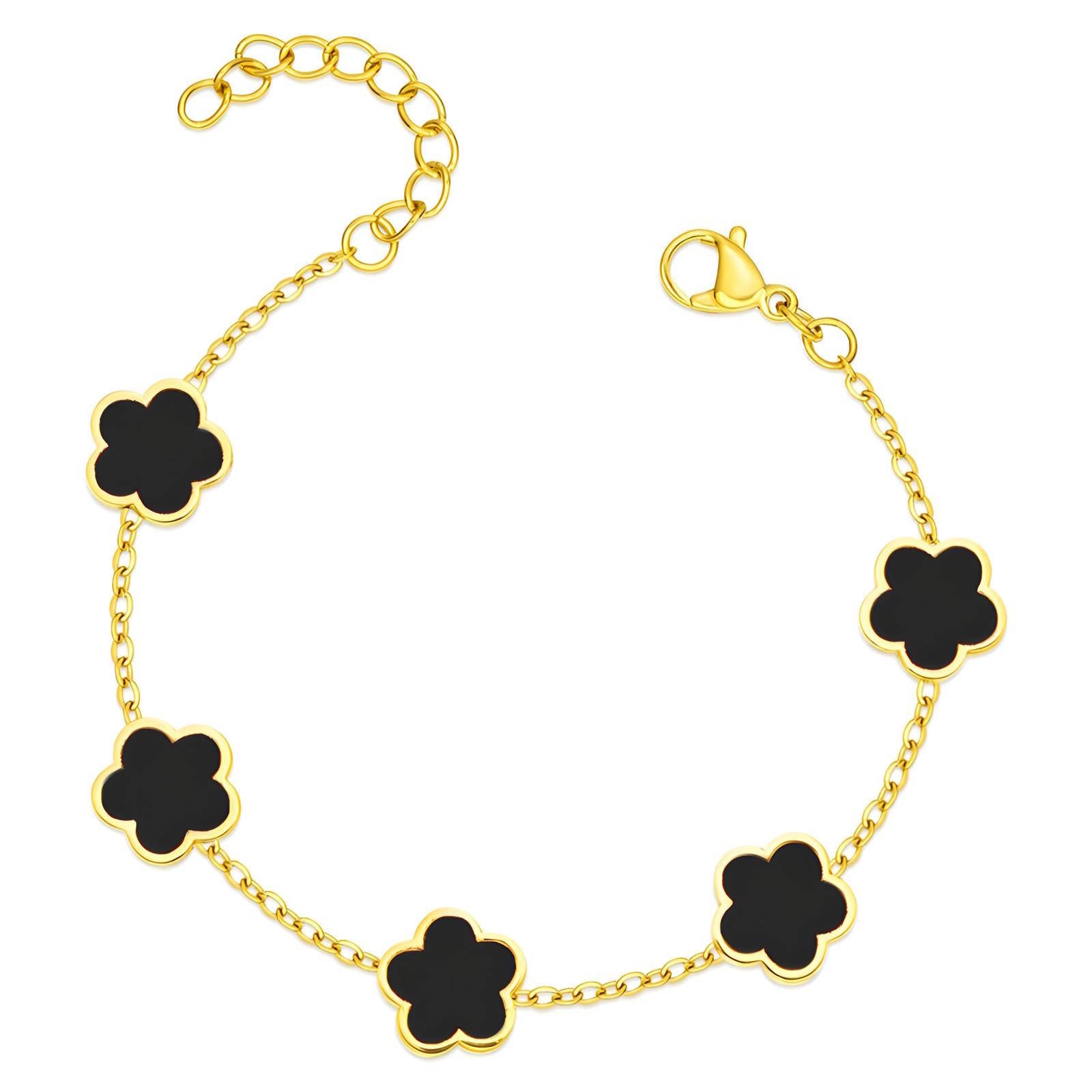 Flower Meadow Gold Plated Stainless Steel Bracelet - Nine2Nine