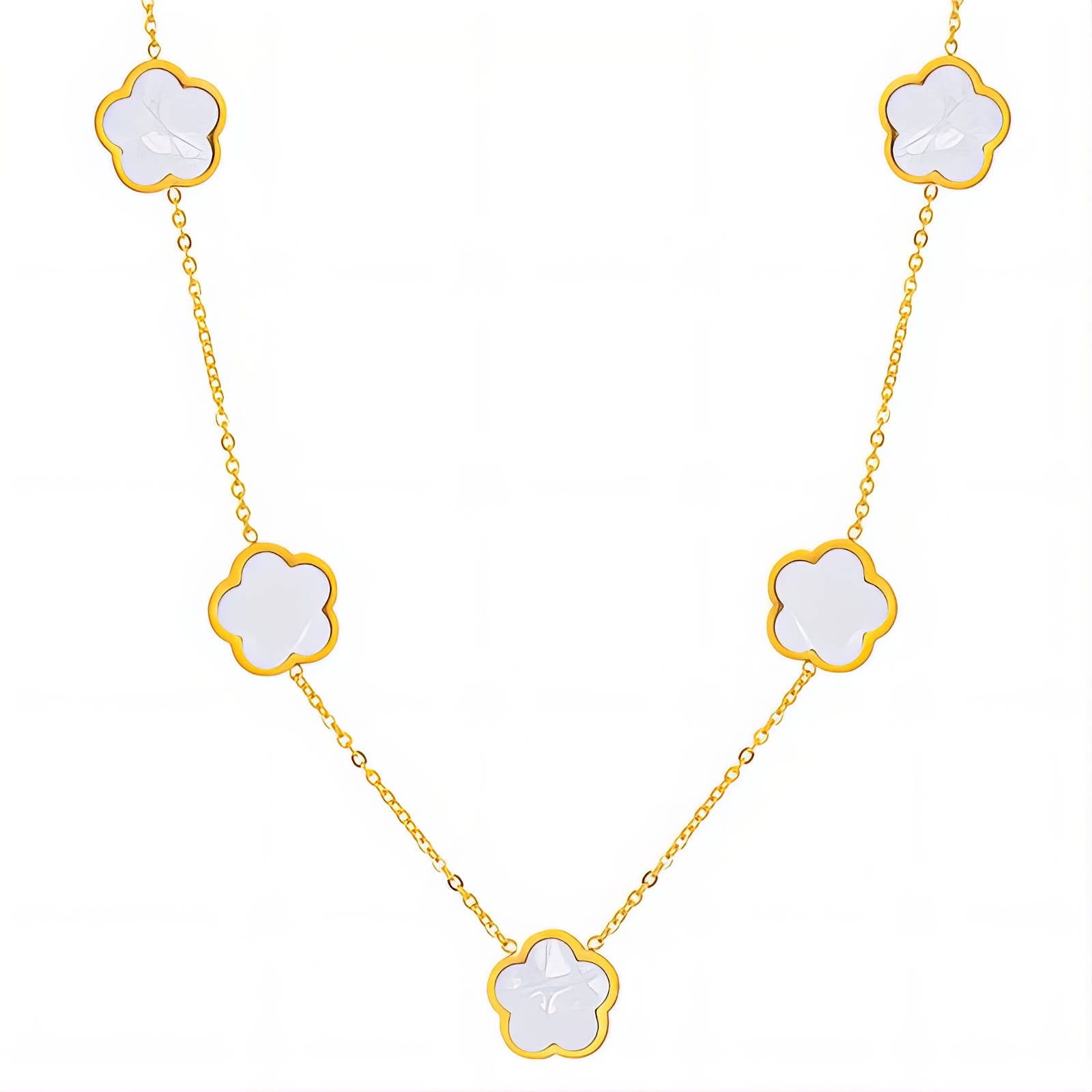 Flower Meadow Gold Plated Stainless Steel Necklace - Nine2Nine