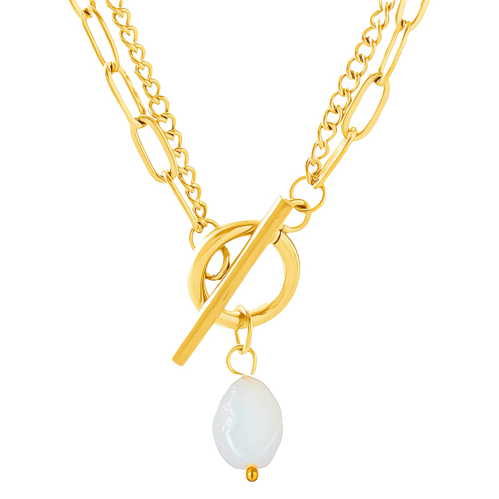 Fresh Water Pearl Gold Plated Stainless Steel Necklace - Nine2Nine