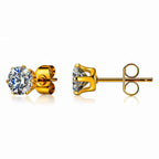 Cubic Zirconia Plated Stainless Steel Earrings