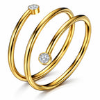 Twisted Gold Plated Stainless Steel Ring - Nine2Nine