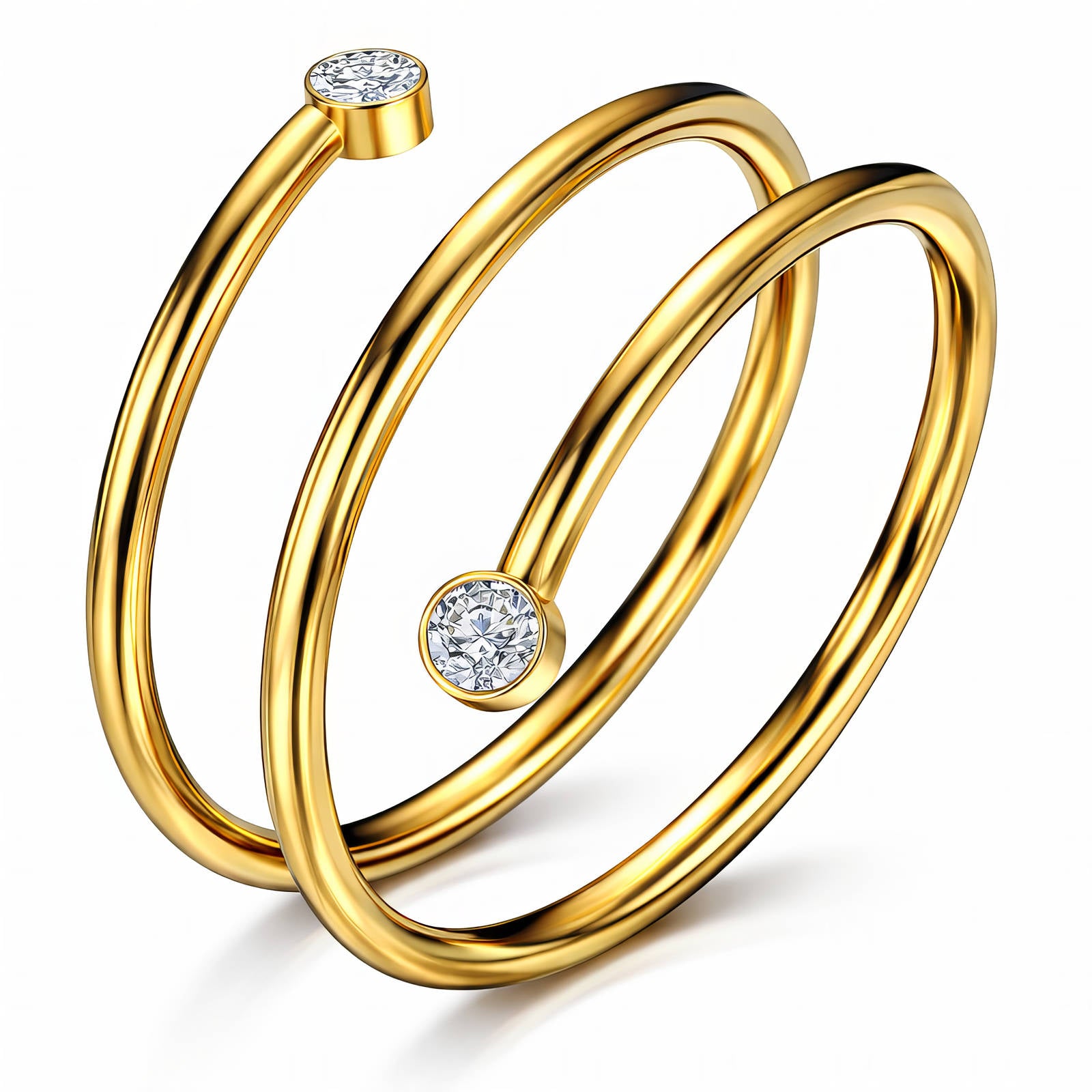 Twisted Gold Plated Stainless Steel Ring - Nine2Nine