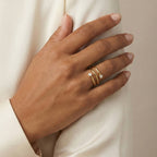 Twisted Gold Plated Stainless Steel Ring - Nine2Nine