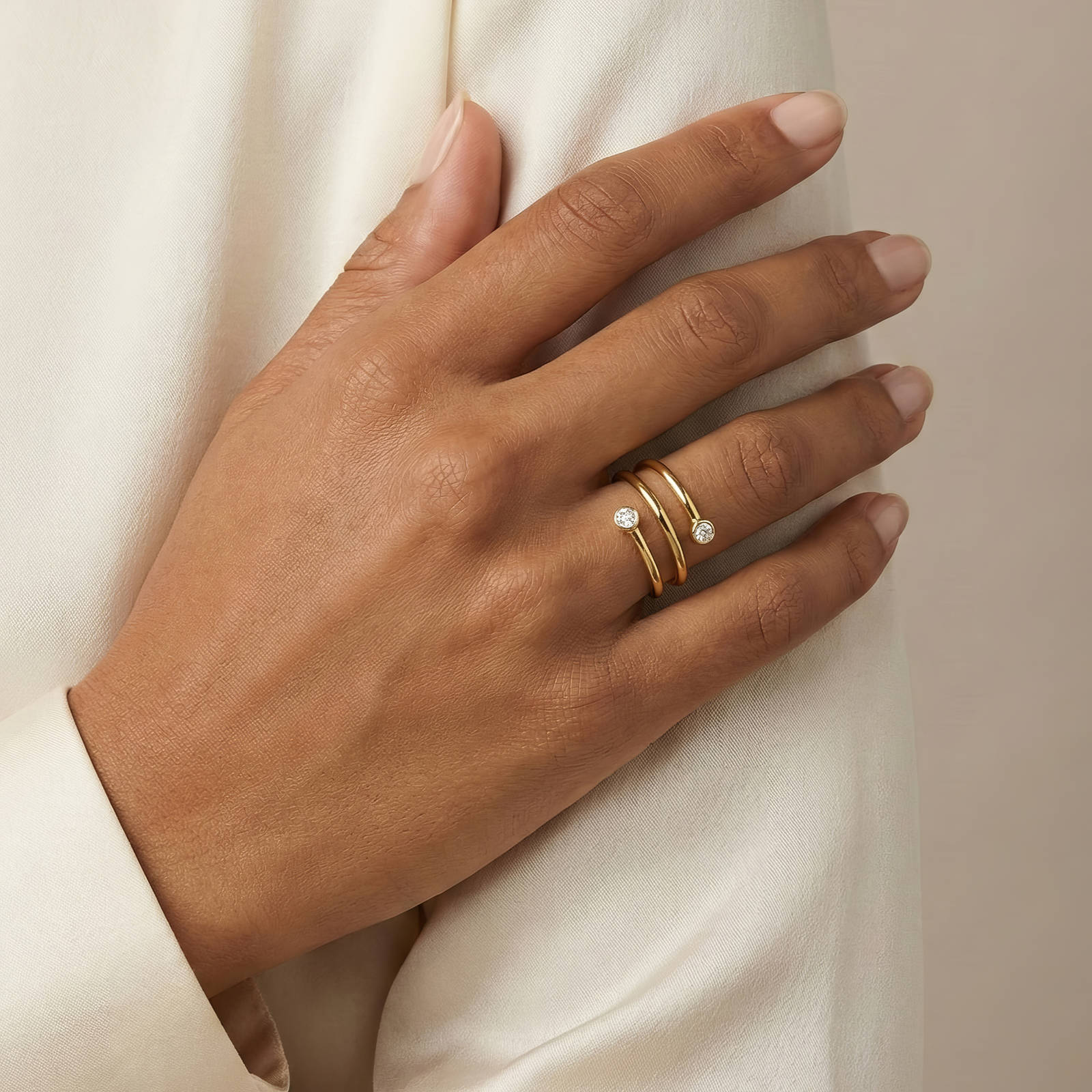 Twisted Gold Plated Stainless Steel Ring - Nine2Nine