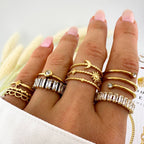 Twisted Gold Plated Stainless Steel Ring - Nine2Nine