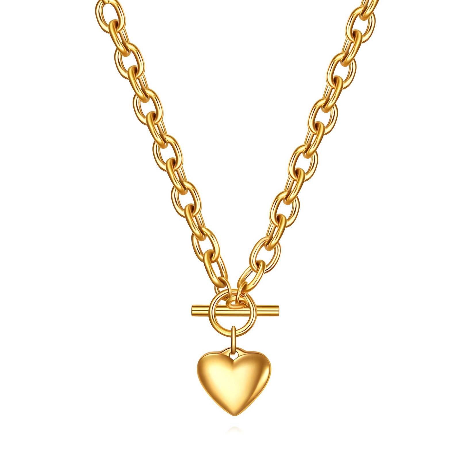 Heart Gold Plated Stainless Steel Necklace - Nine2Nine