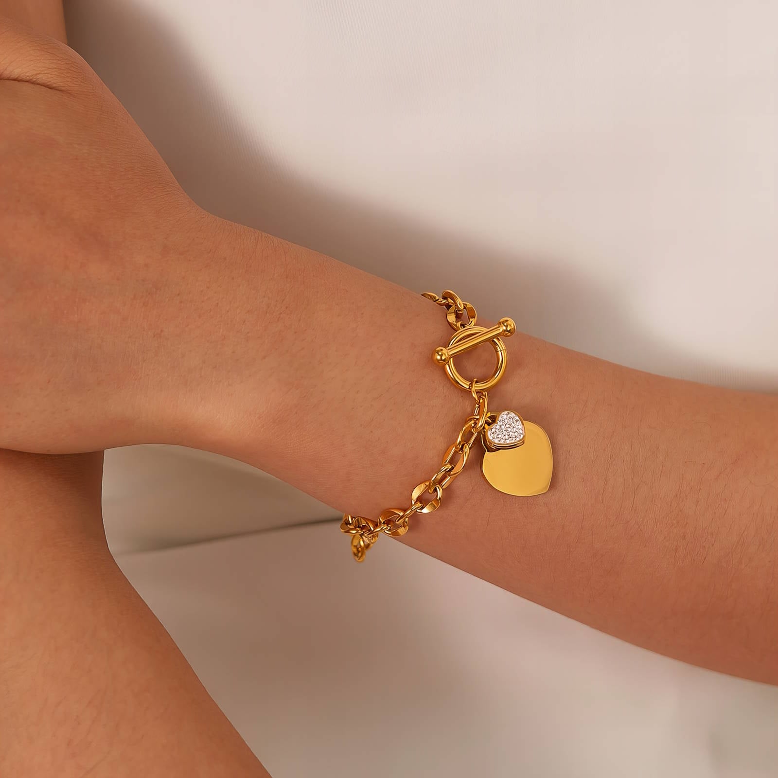 Heart Gold Plated Heart Bracelet