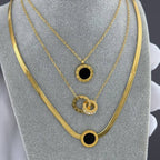 Cubic Zirconia Stainless Steel Necklace