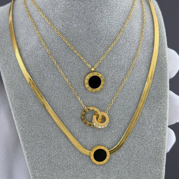 Cubic Zirconia Stainless Steel Necklace