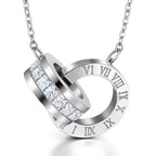 Cubic Zirconia Stainless Steel Necklace
