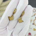 Butterflies Gold Plated Stainless Steel Earrings