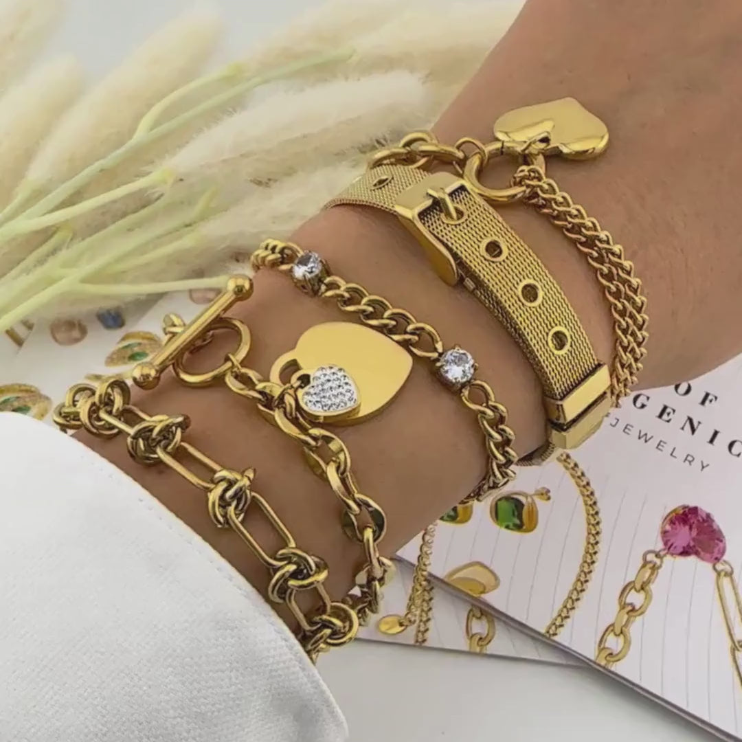 Heart Gold Plated Heart Bracelet