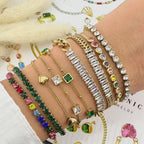 Emerald Gold Plated Bracelet - Elegant Stainless Steel Design