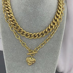Heart Gold Plated Stainless Steel Necklace