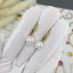 Pearl Gold Plated Stainless Steel Earrings