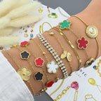 Flower Meadow Gold Plated Stainless Steel Bracelet