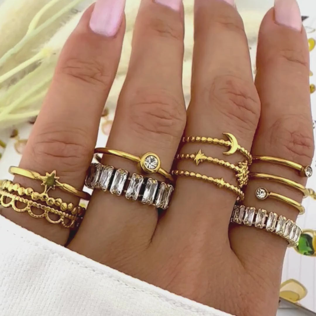 Twisted Gold Plated Stainless Steel Ring