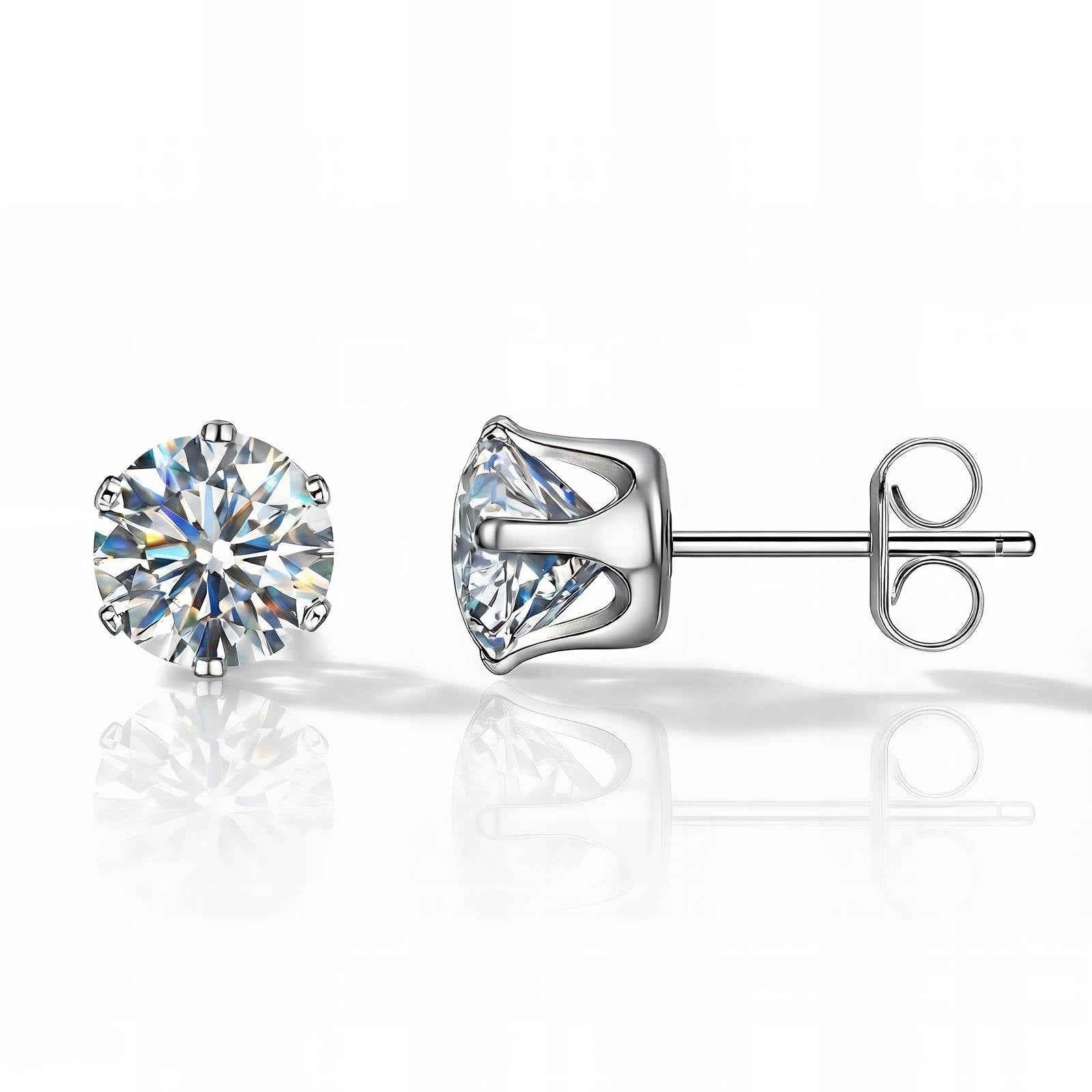 Cubic Zirconia Plated Stainless Steel Earrings